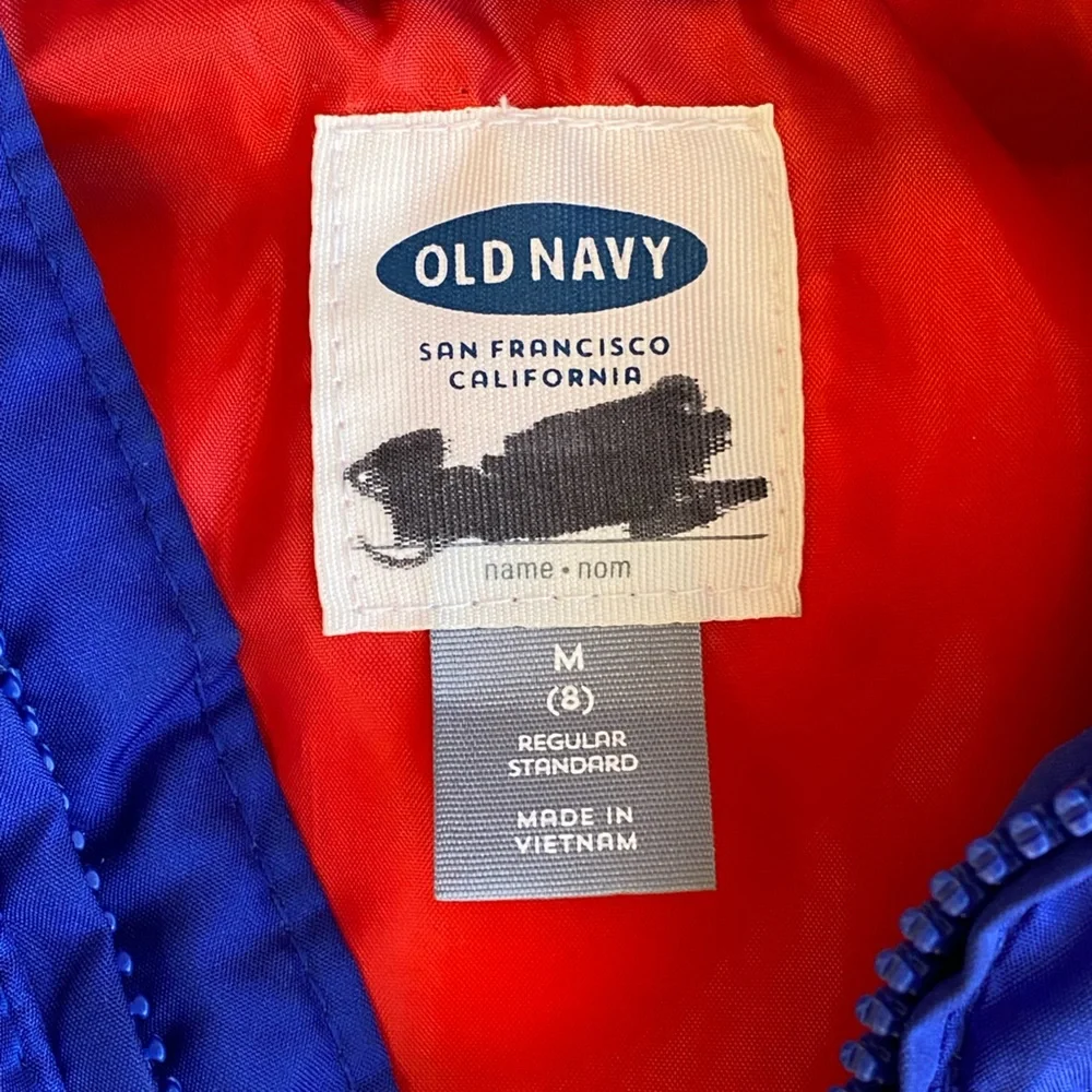 Old Navy Kids Navy and Red Puffer Vest Size M 8. Great Condition